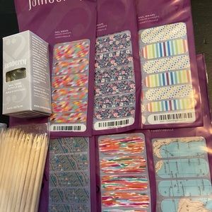 Jamberry lot for nails - 6 designs, application tools, cuticle oil